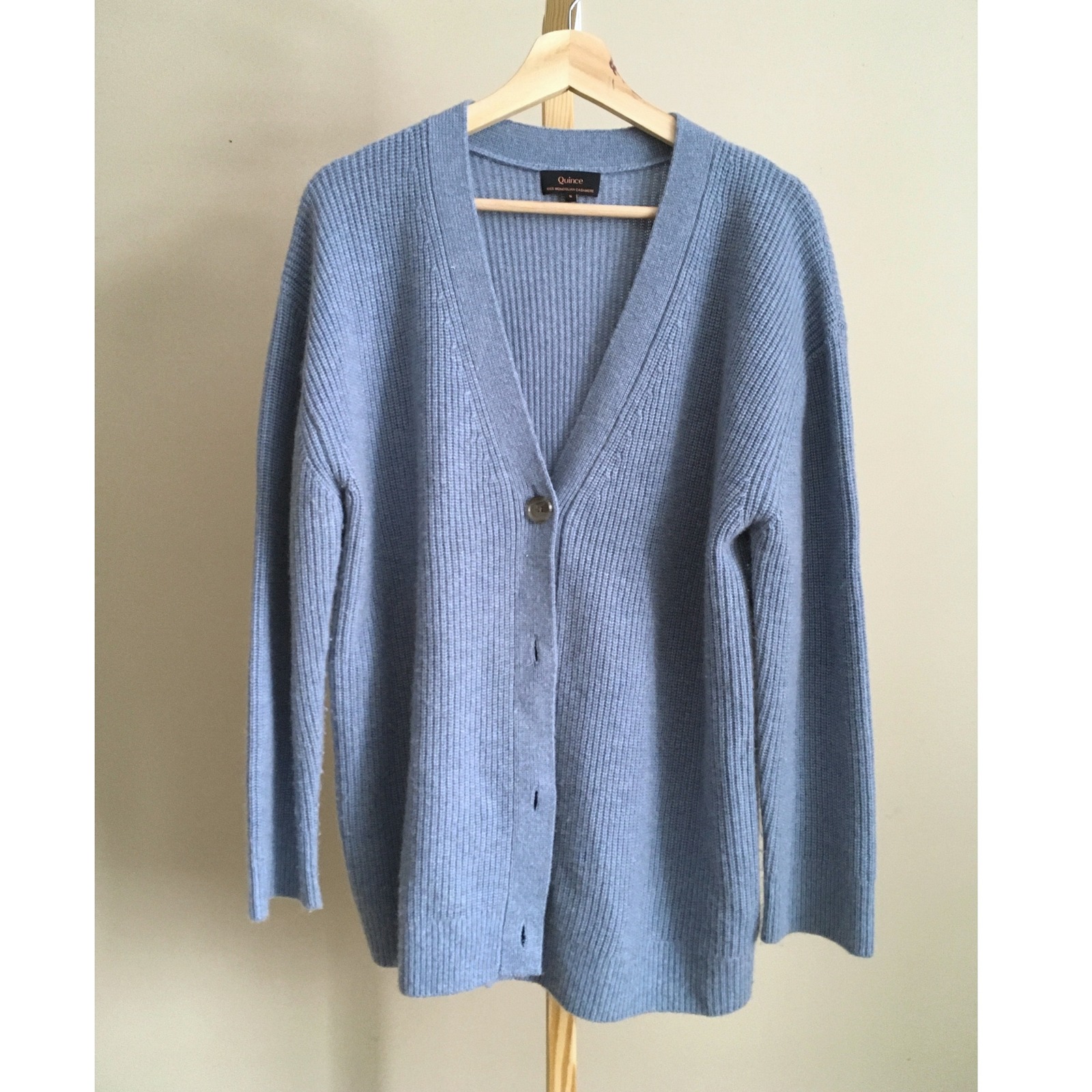 Quince Mongolian Cashmere V Neck Button Cardigan Sweater Size S